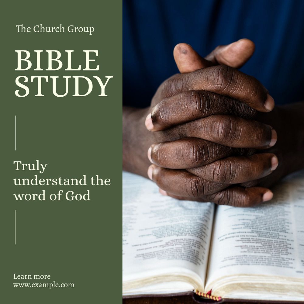 Bible study Instagram post template, editable text