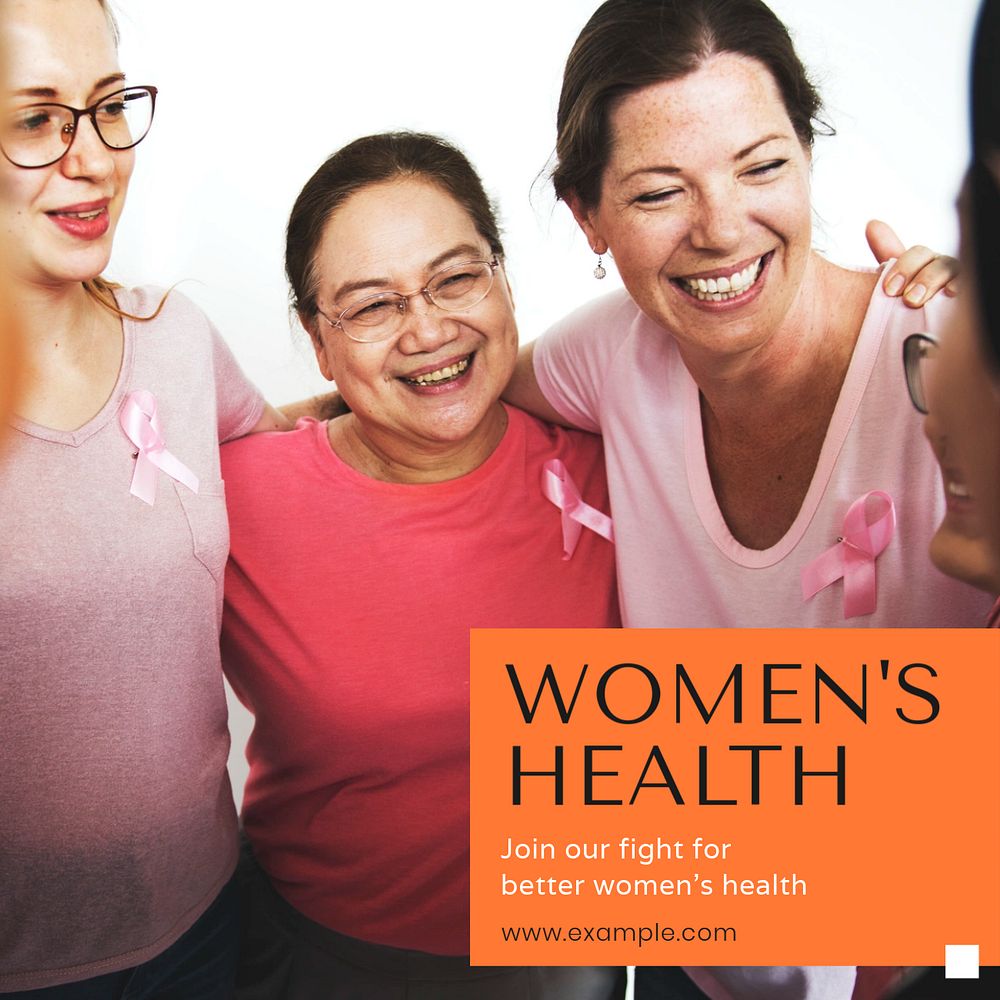 Women's health Facebook post template, editable design