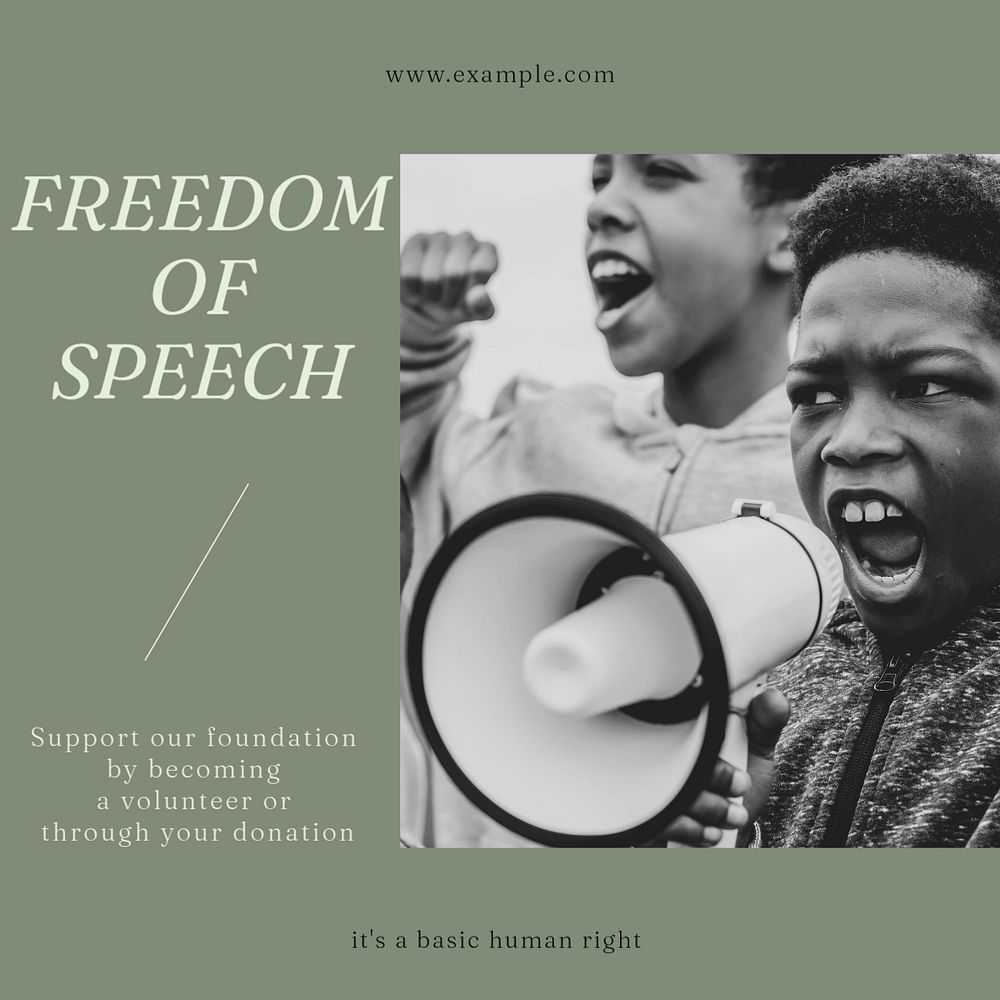 Freedom of speech Instagram post template, editable text