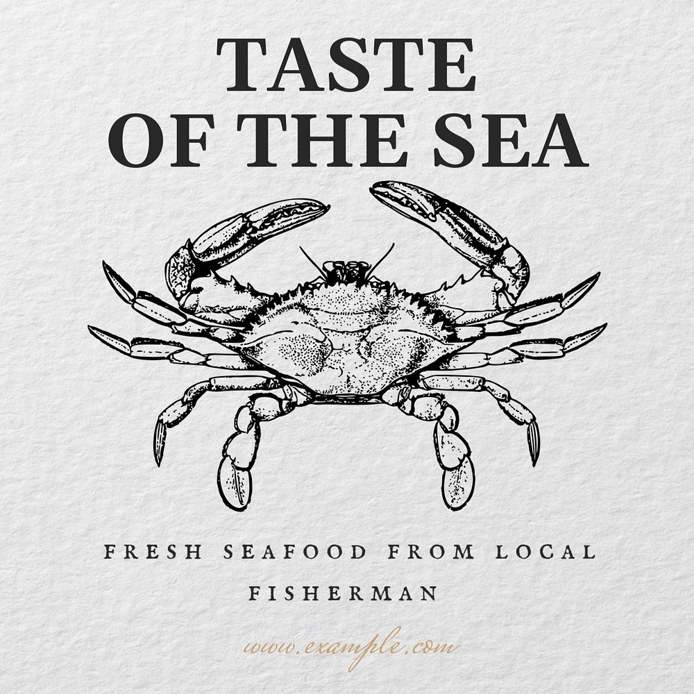 Seafood restaurant Instagram post template, editable text