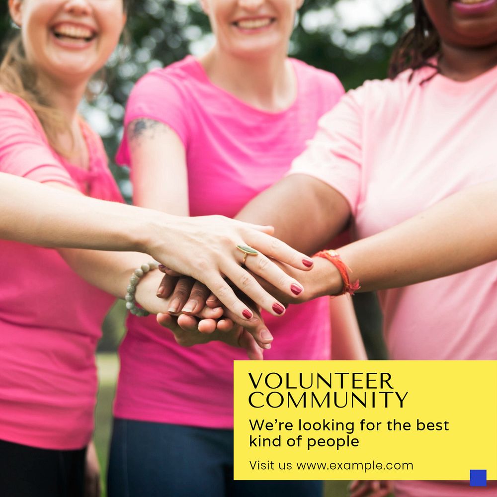 Volunteer community post template, editable social media design