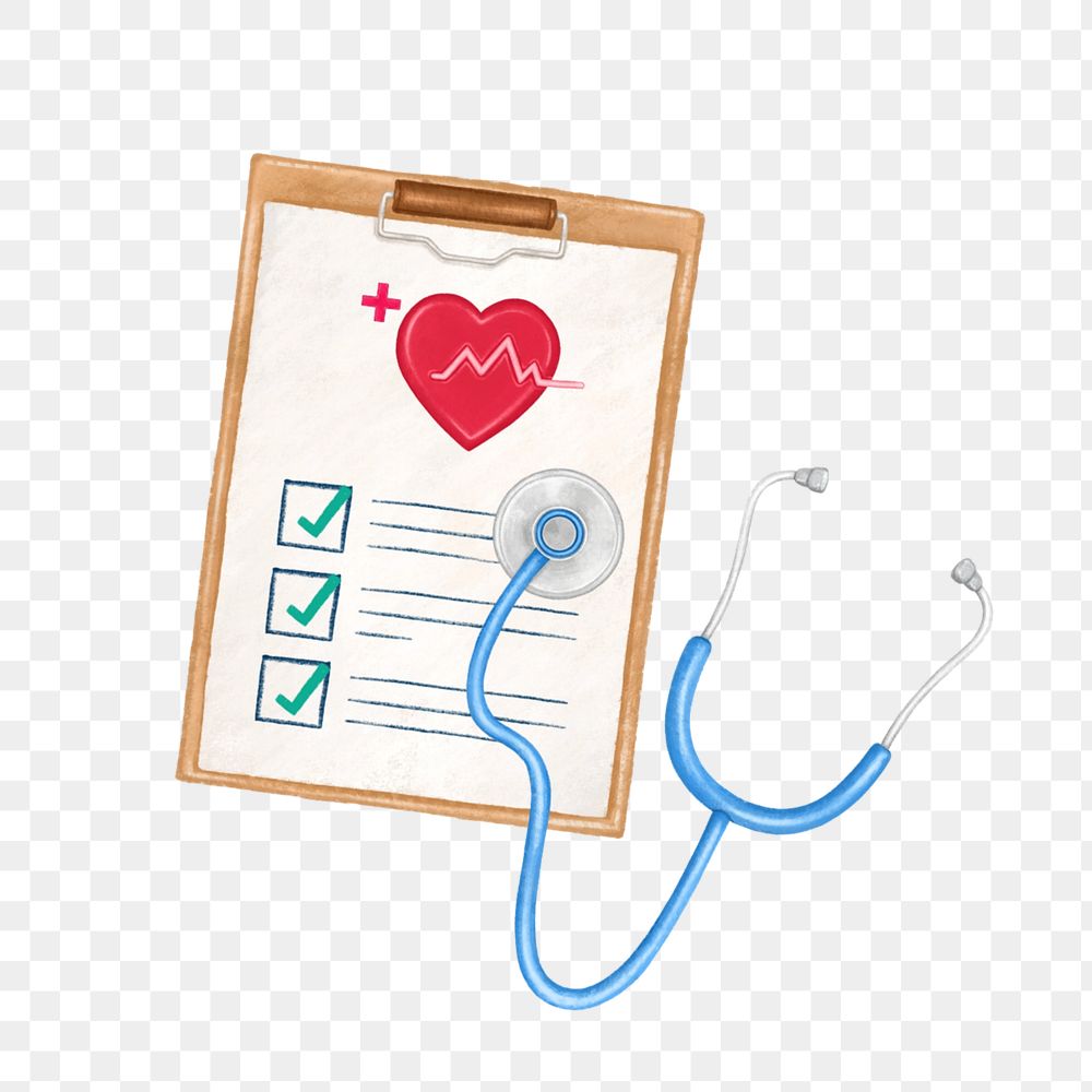 Health checkup png element, aesthetic illustration, editable design