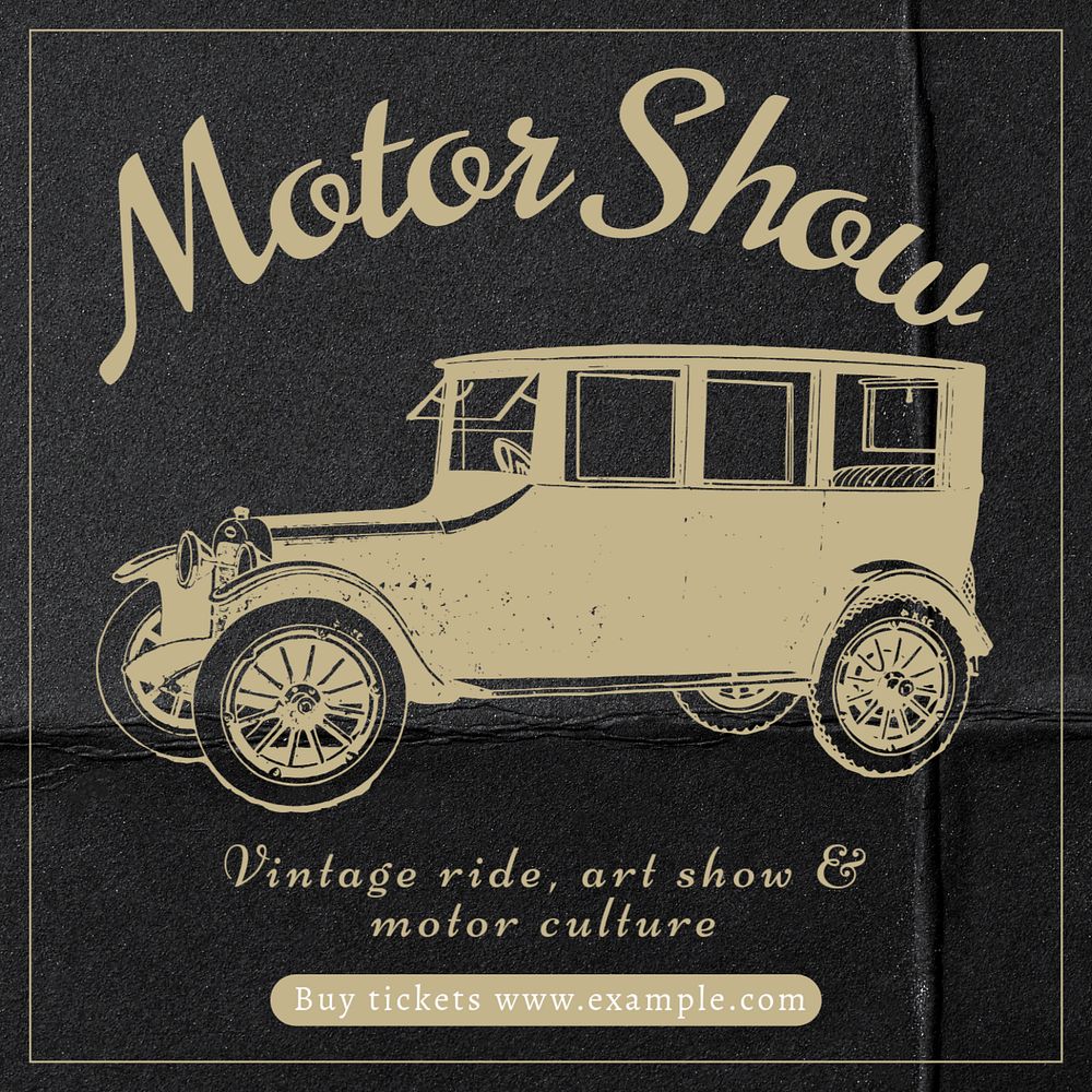 Motor show Instagram post template, editable text