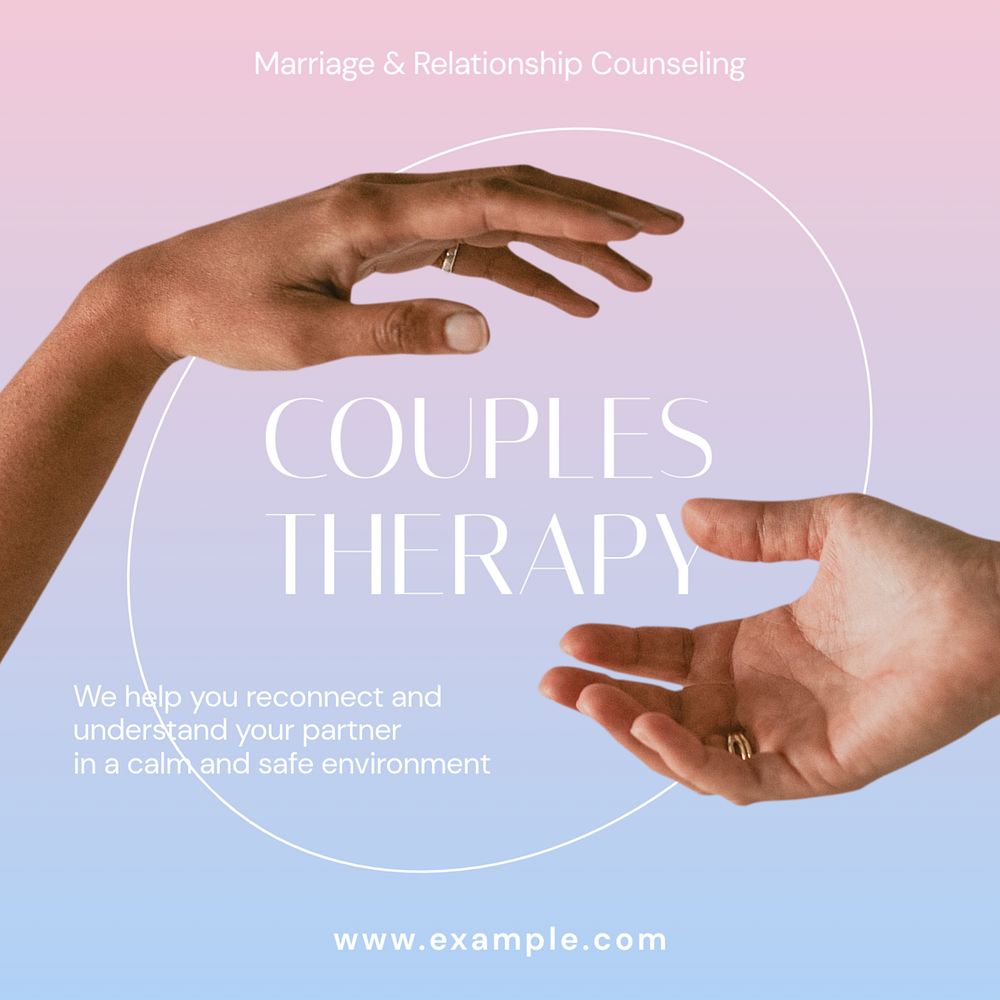 Couples therapy Instagram post template, editable text