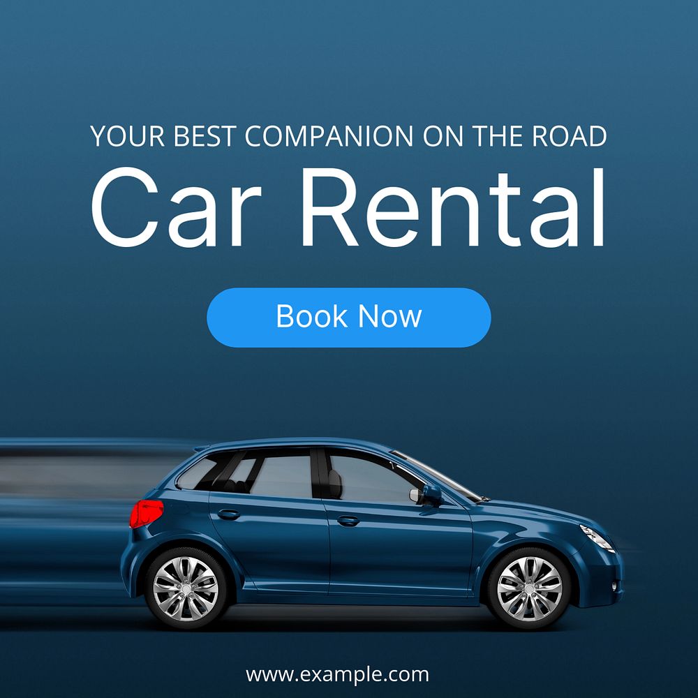 Car rental Instagram post template, editable text