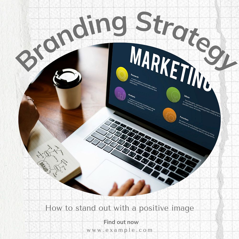 Branding strategy Instagram post template, editable text