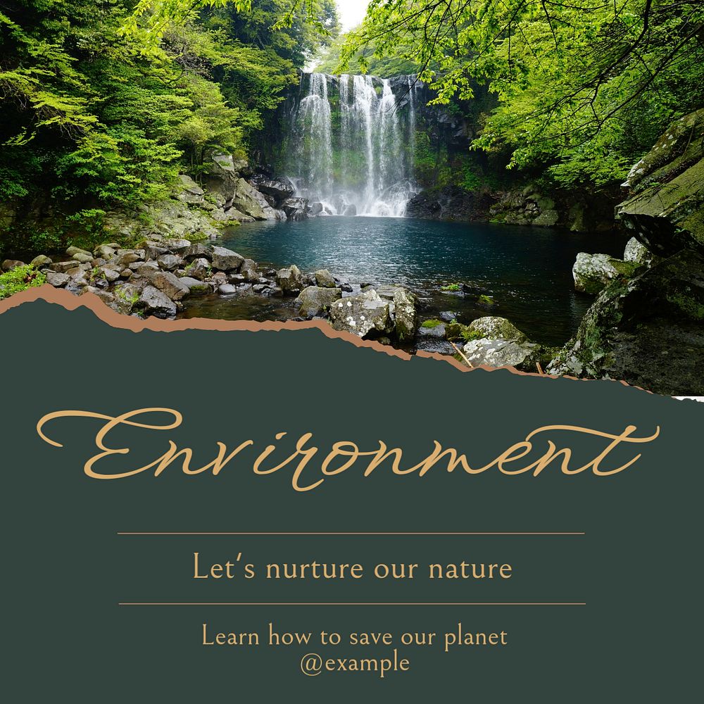 Environment & nature Instagram post template, editable text