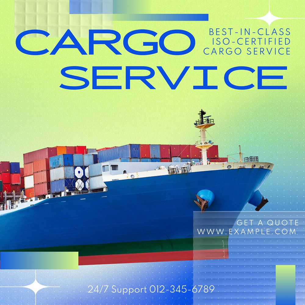 Cargo service Facebook post template, editable design