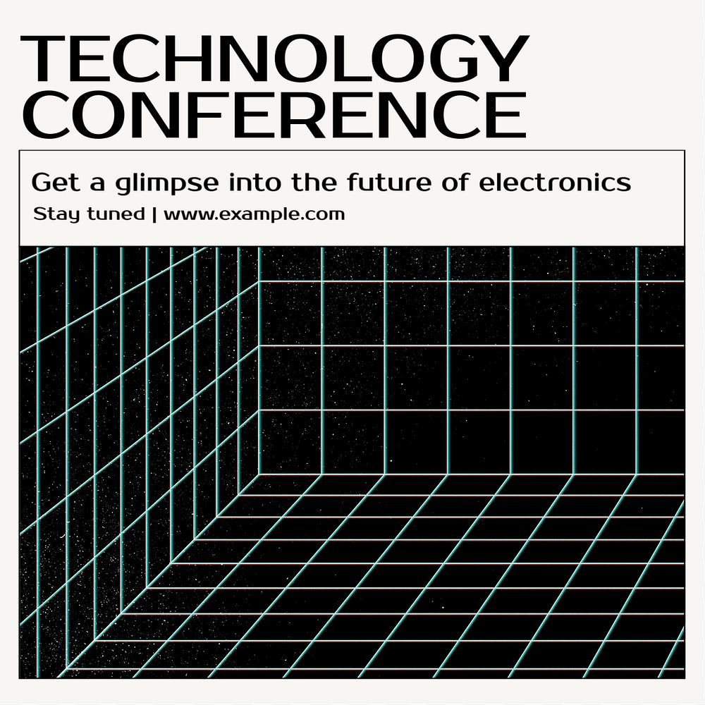 Technology conference Instagram post template, editable text