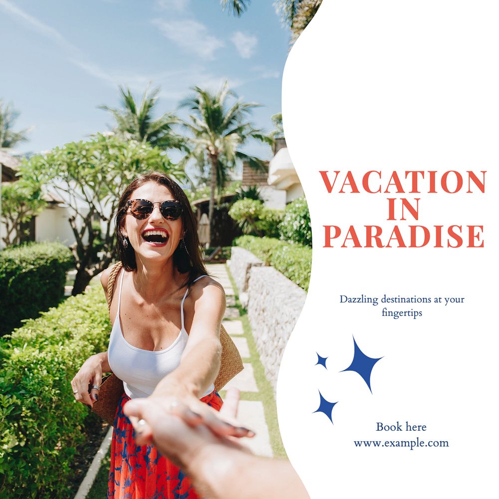 Vacation in paradise Instagram post template