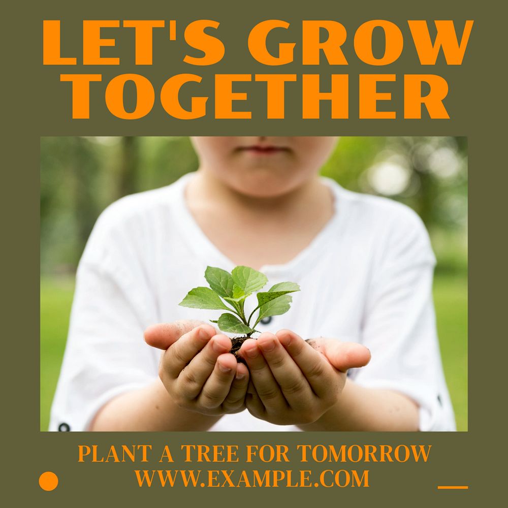 Grow together Instagram post template, editable text