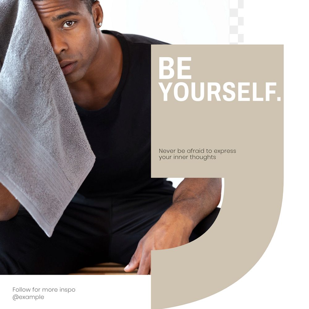 Be yourself Instagram post template, editable text