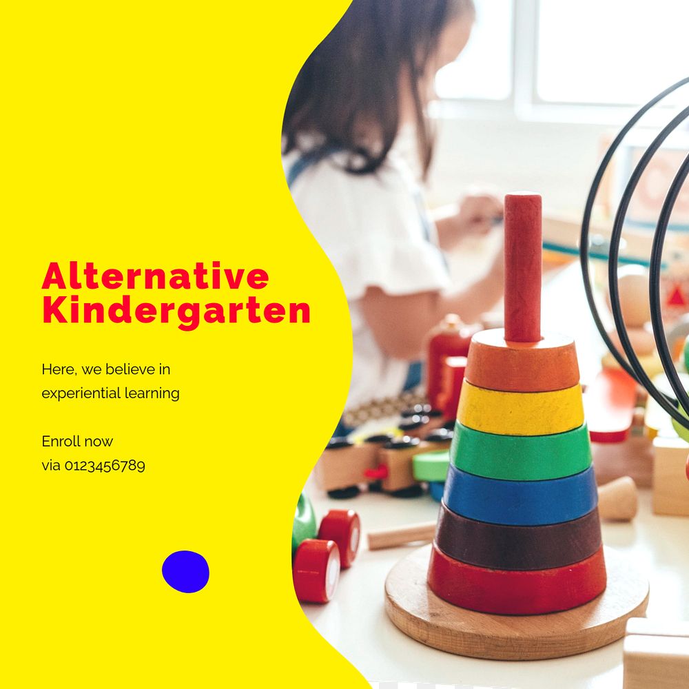 Kindergarten Facebook post template, editable design