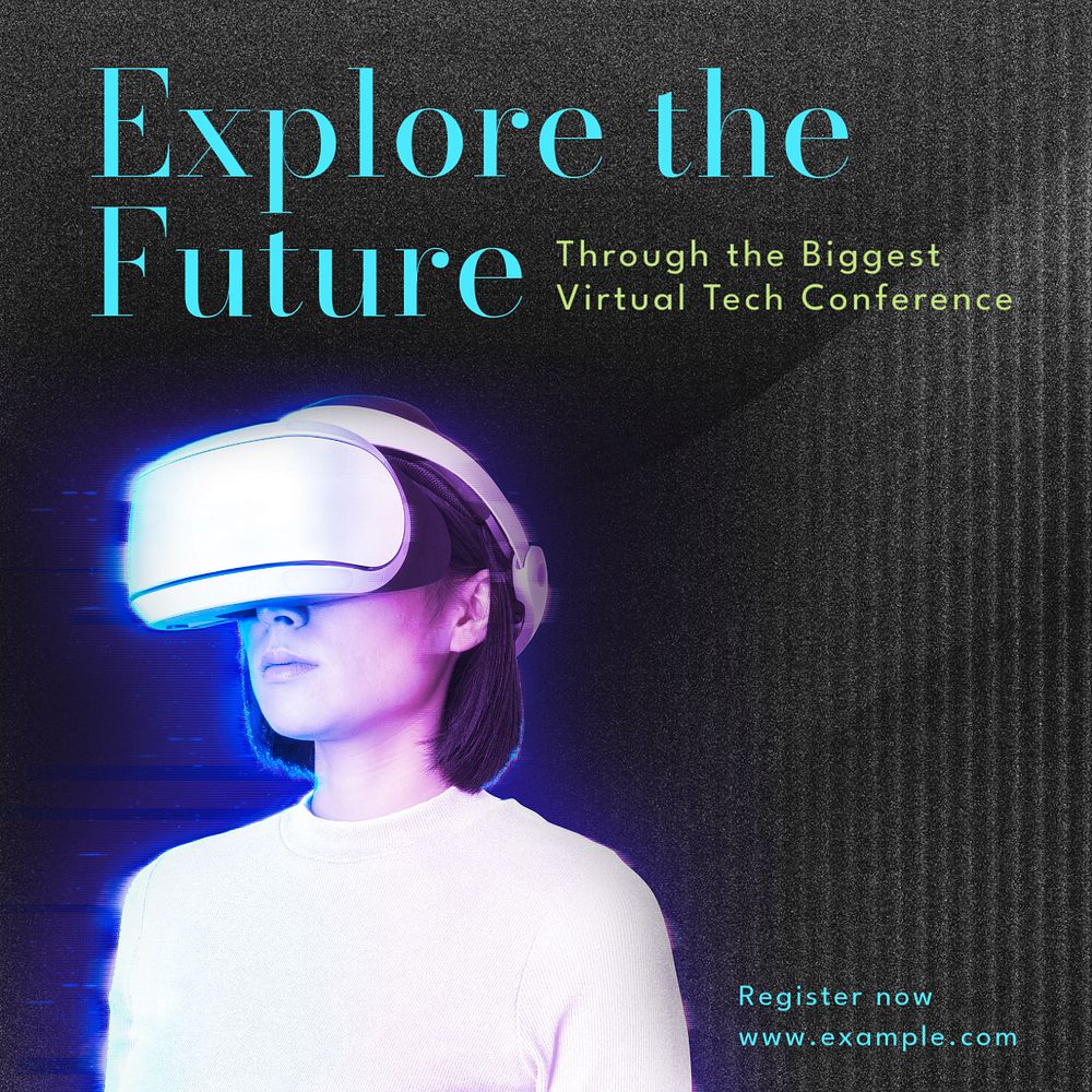 Explore the future post template, editable social media design