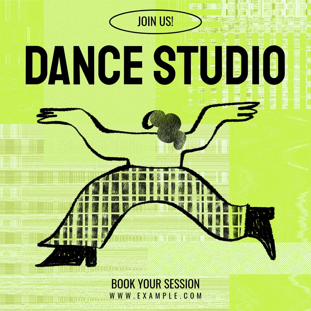 Dance studio Facebook post template, editable design