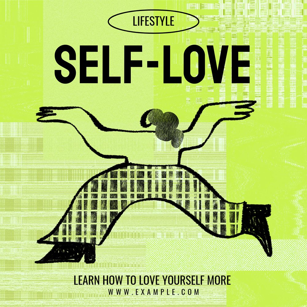 Self-love Facebook post template, editable design