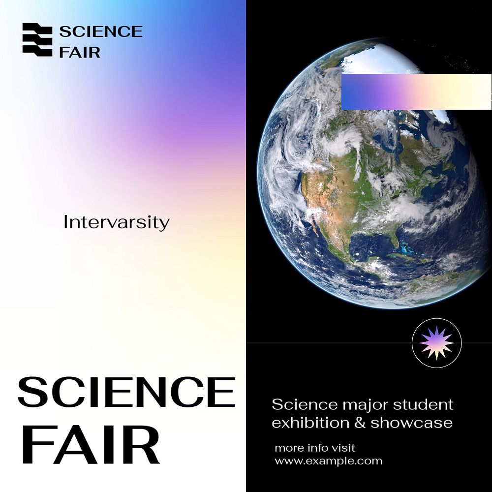 Science fair Instagram post template, editable text