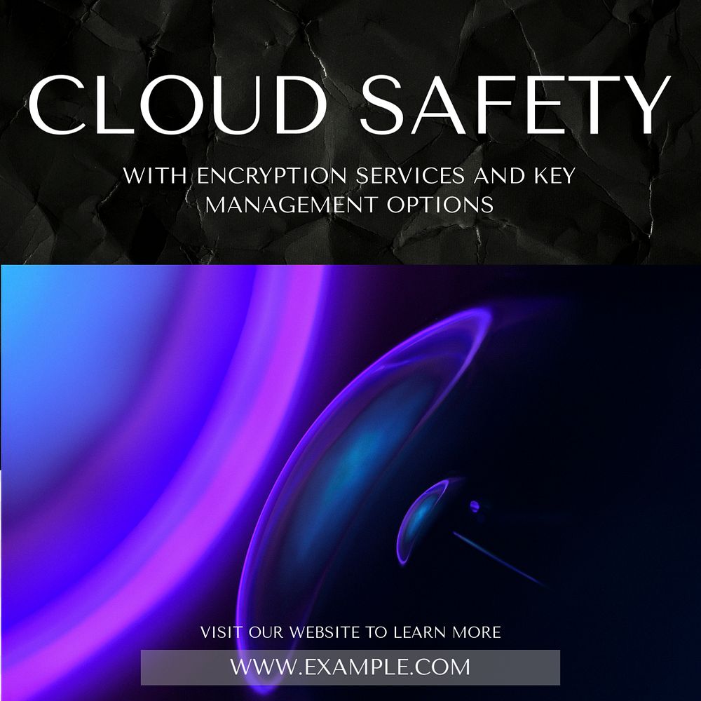 Cloud safety   Instagram post template, editable text