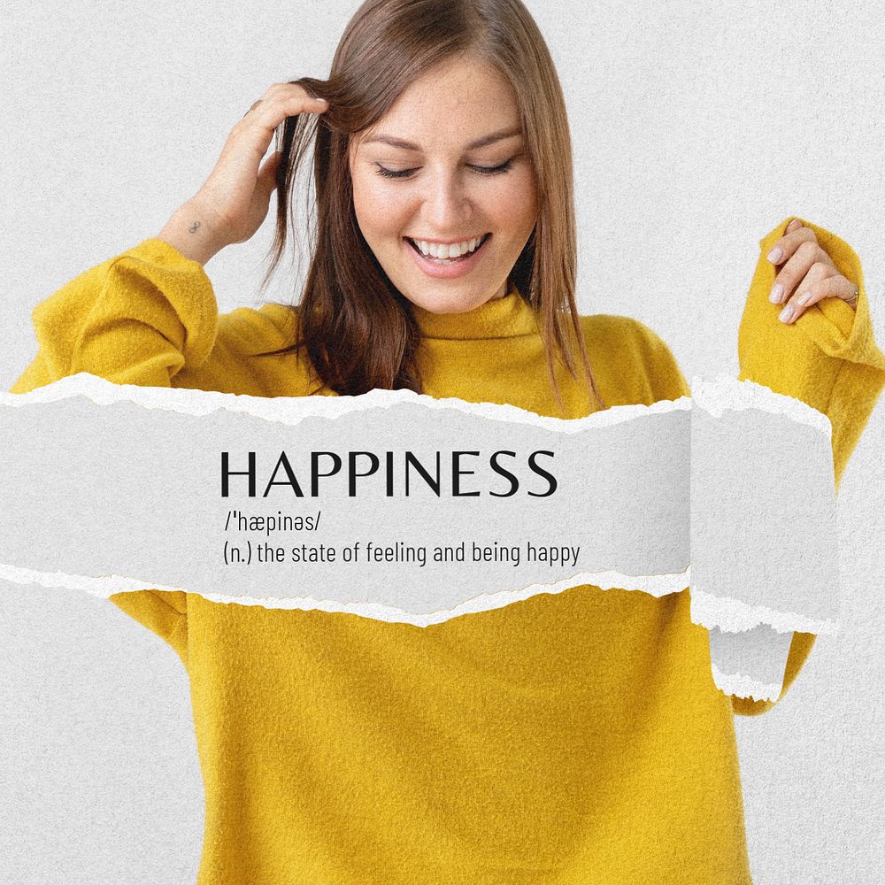 Happiness  Instagram post template, editable text