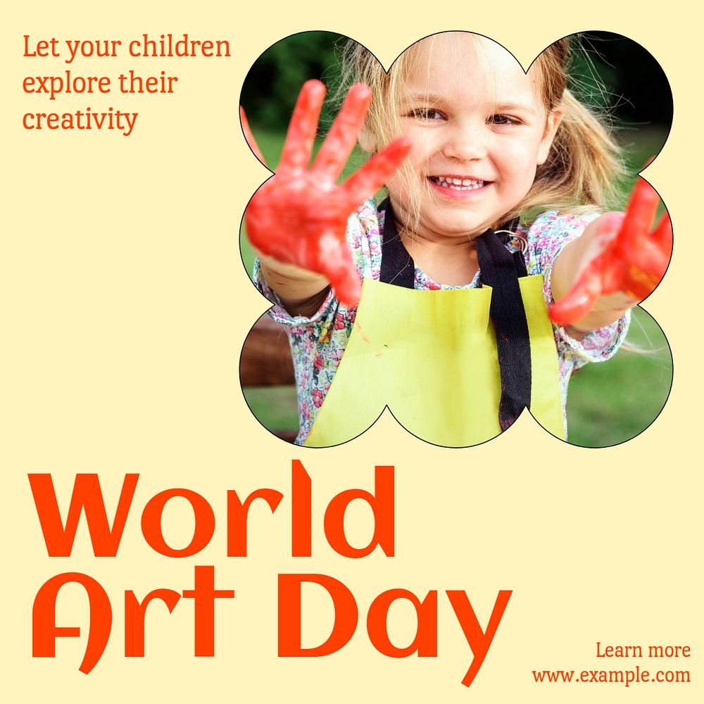 World art day  Instagram post template, editable text