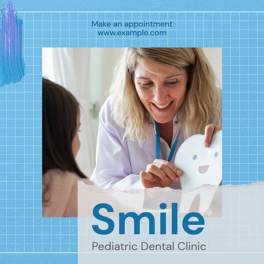 Dental clinic Facebook post template, editable design