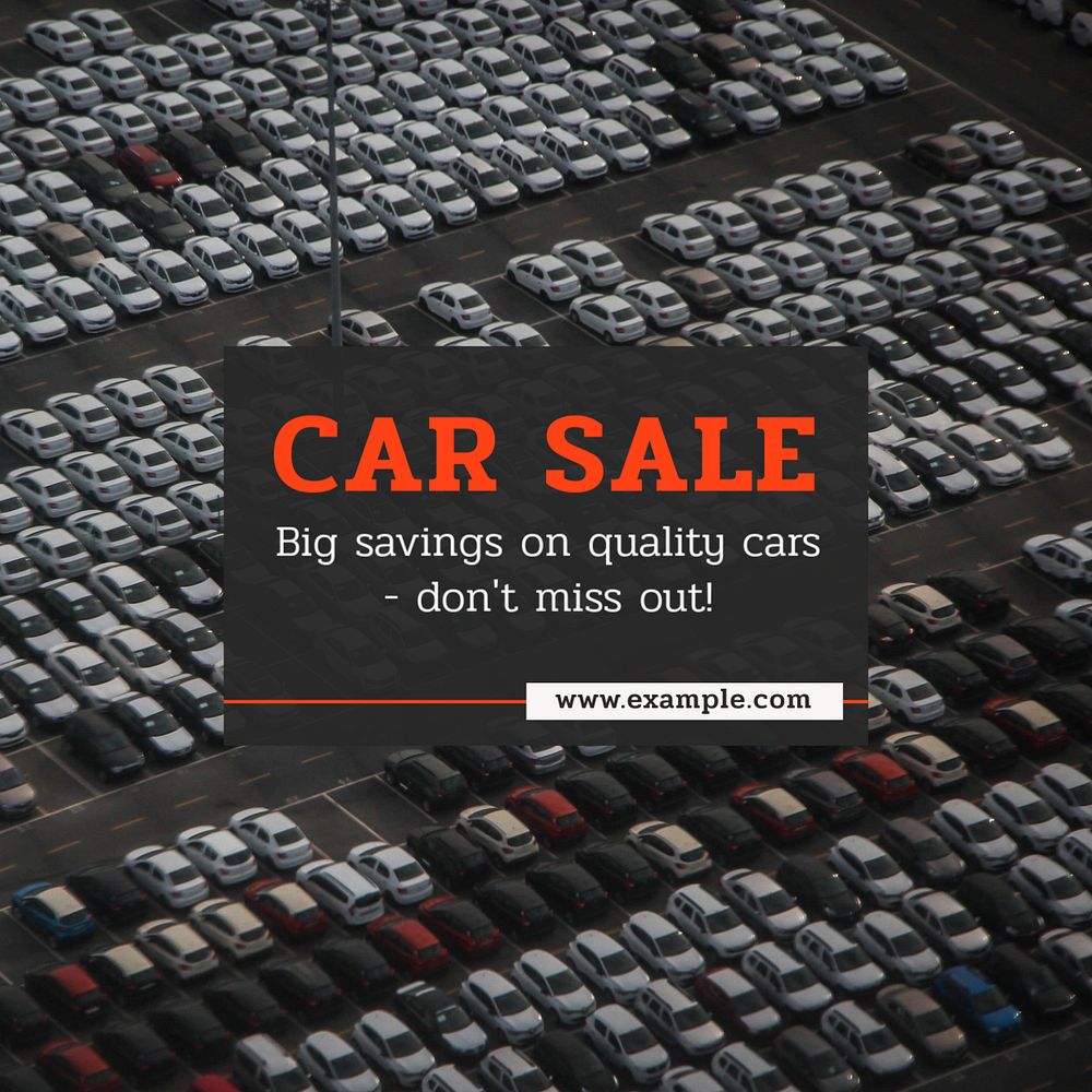 Car sale  Instagram post template, editable text