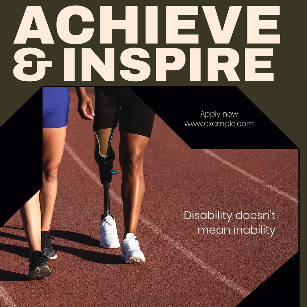 Achieve & inspire  Instagram post template, editable text