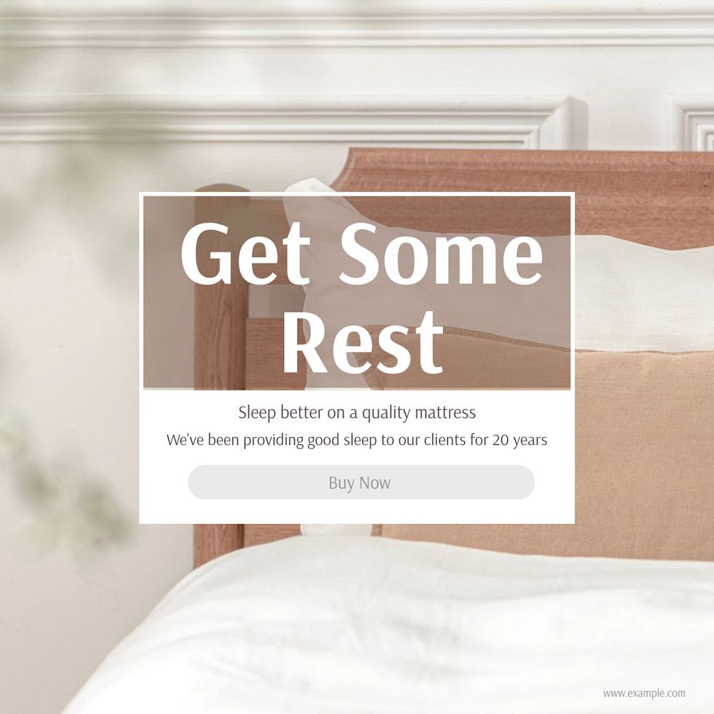 Mattress ad  Instagram post template, editable text