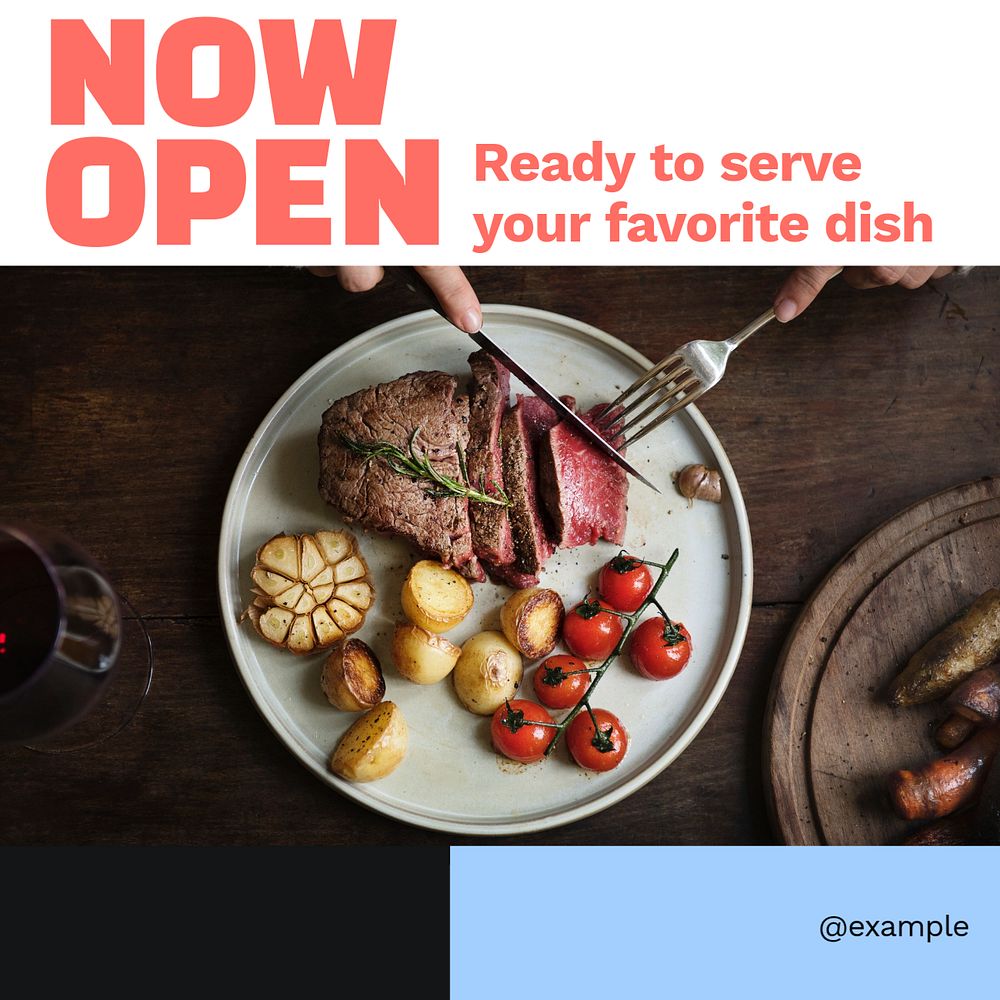 Now open  Instagram post template, editable text