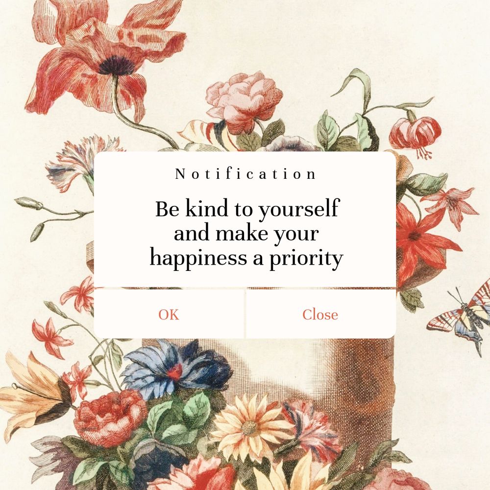 Self love notification  Instagram post template, editable text