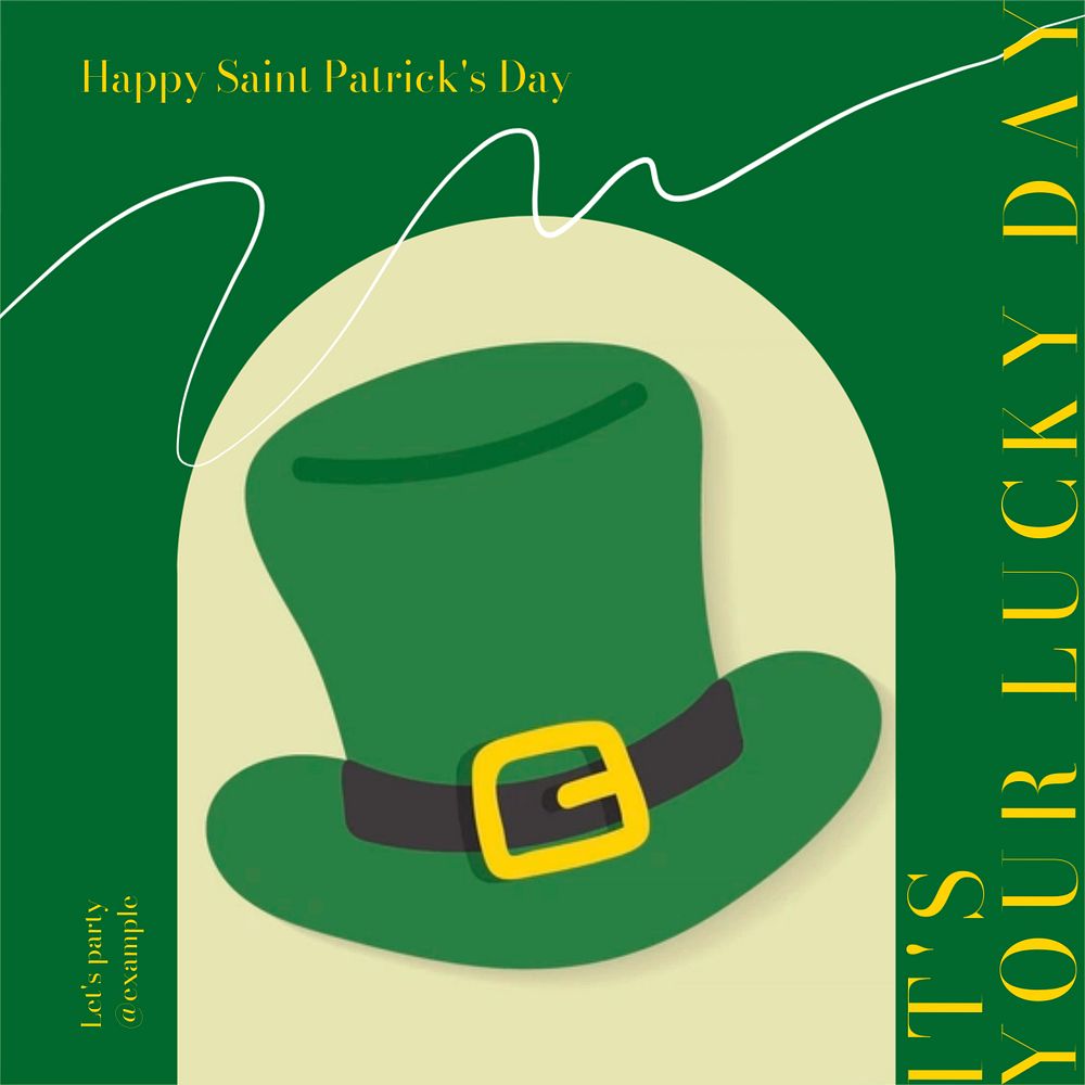 Saint Patrick's day Instagram post template, editable text