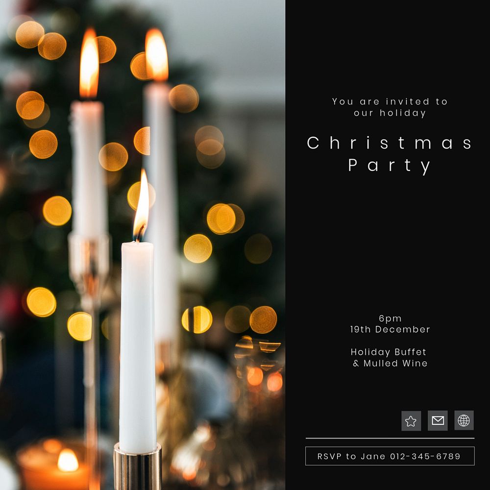 Christmas party Facebook post template, editable design