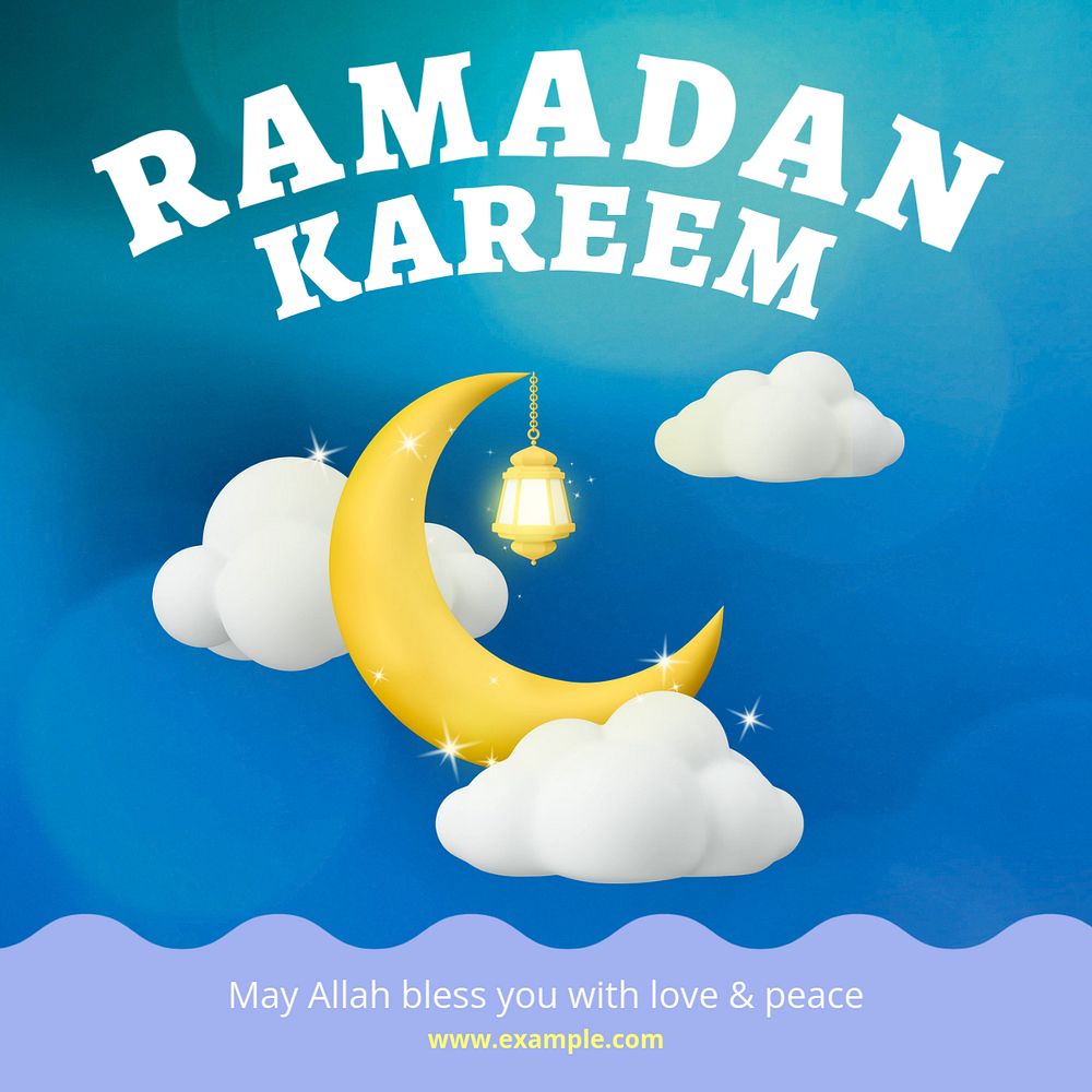 Ramadan Kareem Instagram post template, editable text