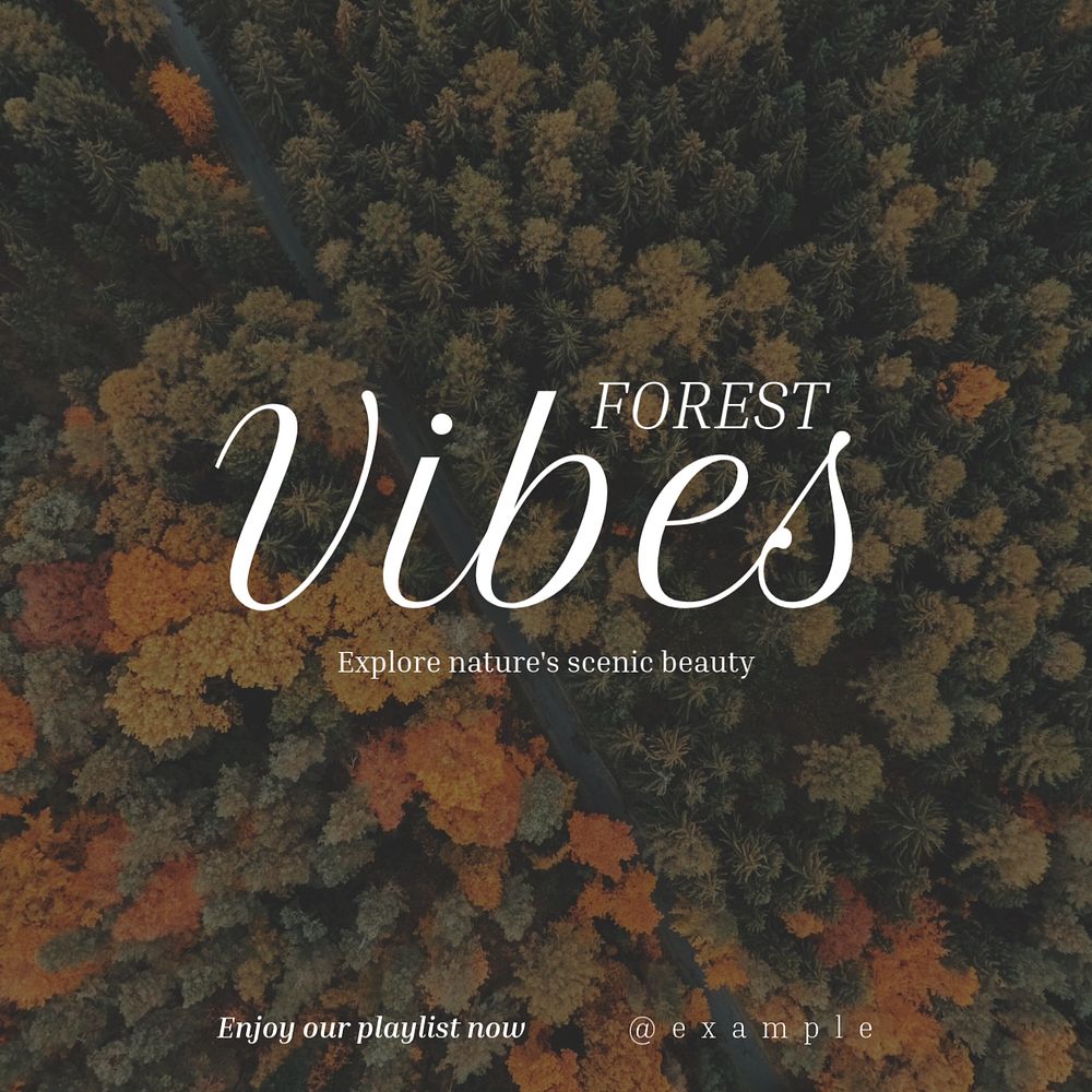 Forest vibes Instagram post template, editable text