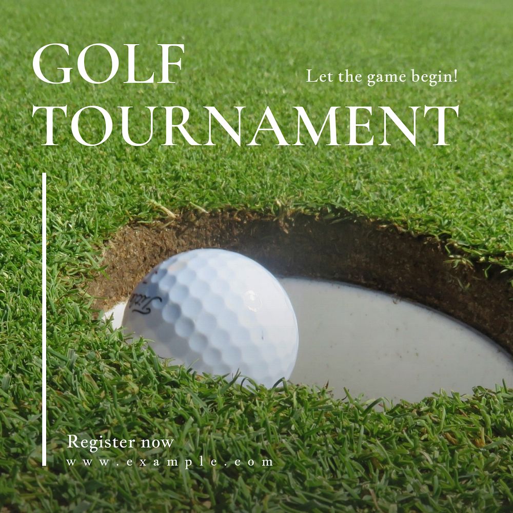 Golf tournament Instagram post template, editable text