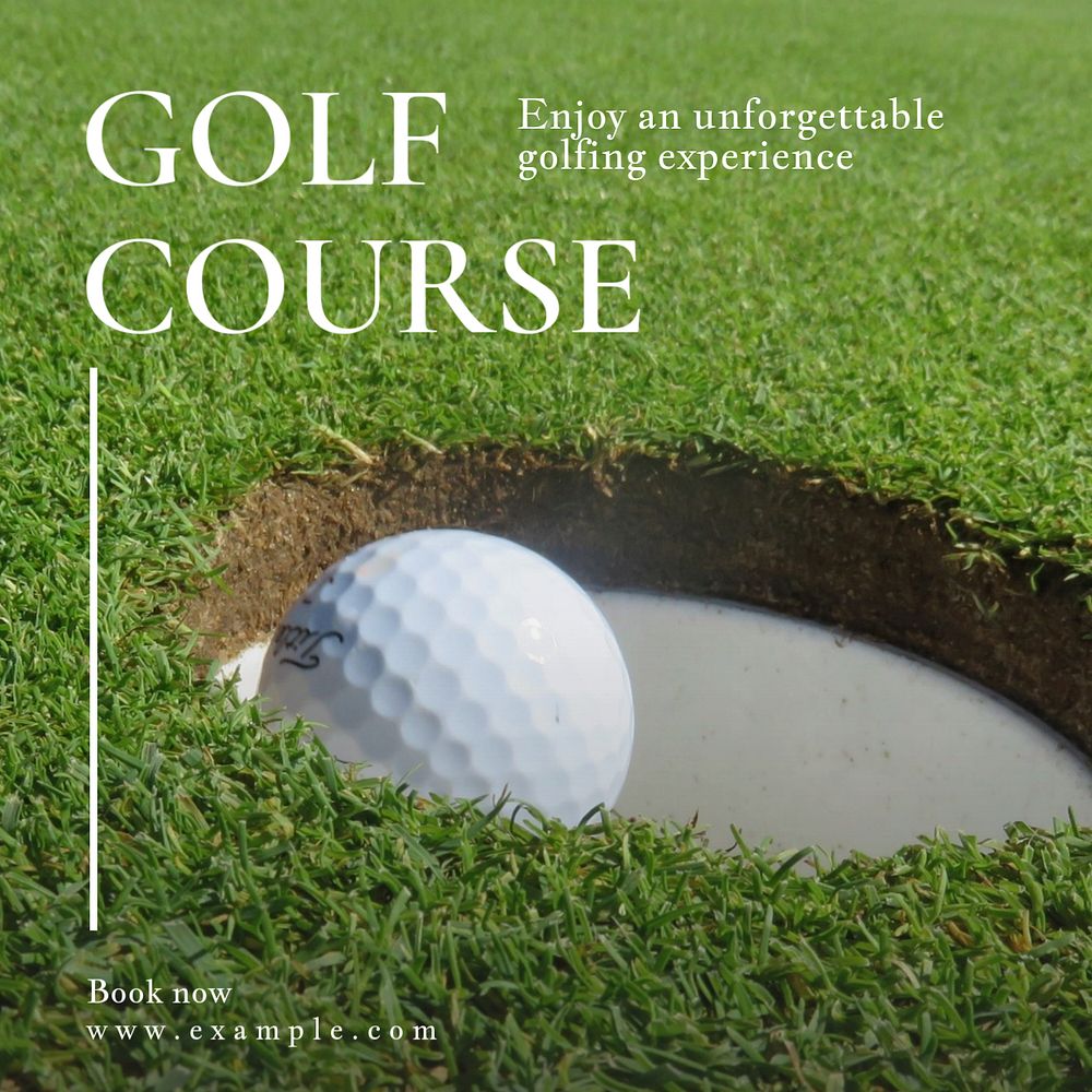 Golf course Instagram post template, editable text