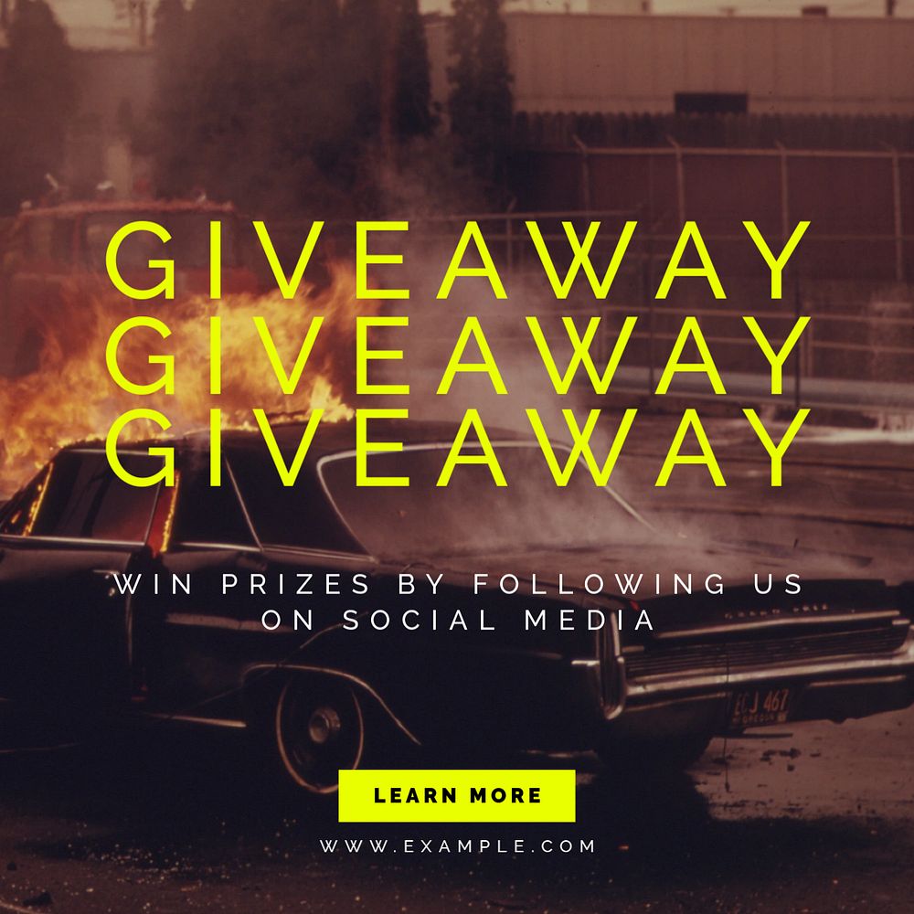 Social media giveaway Instagram post template, editable text