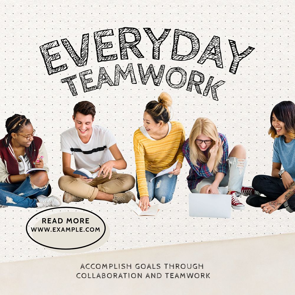 Teamwork Instagram post template, editable text