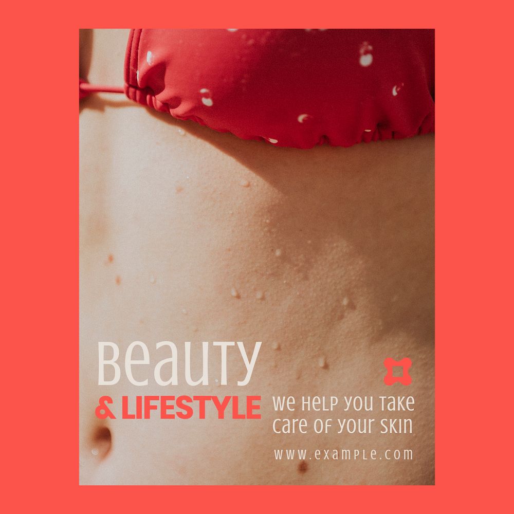 Beauty & lifestyle Instagram post template, editable text