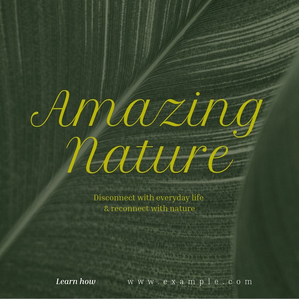 Amazing nature Instagram post template, editable text