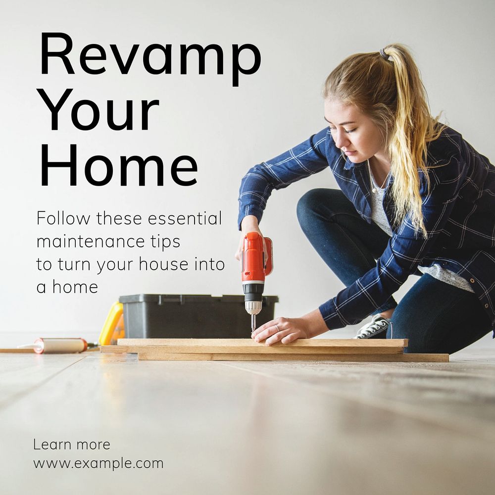 Revamp your home Instagram post template, editable text