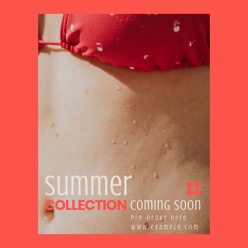 Summer collection Instagram post template, editable text