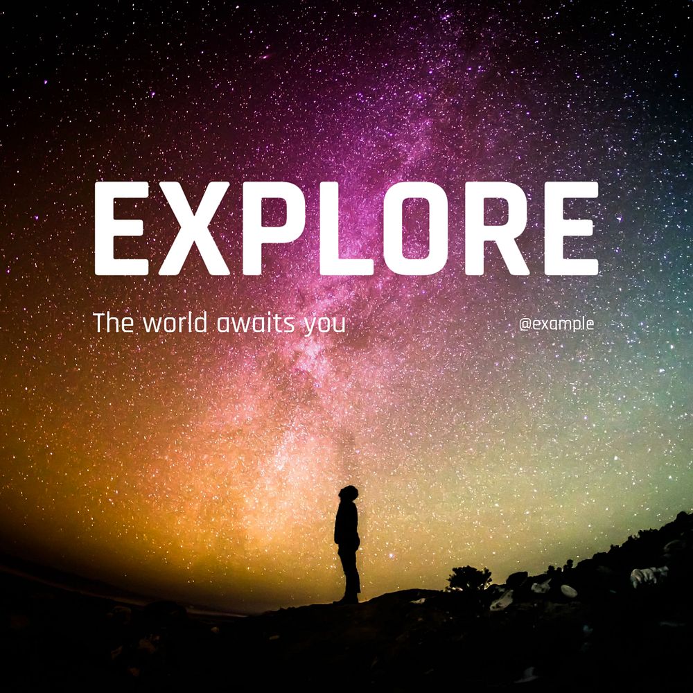 Explore Instagram post template, editable text