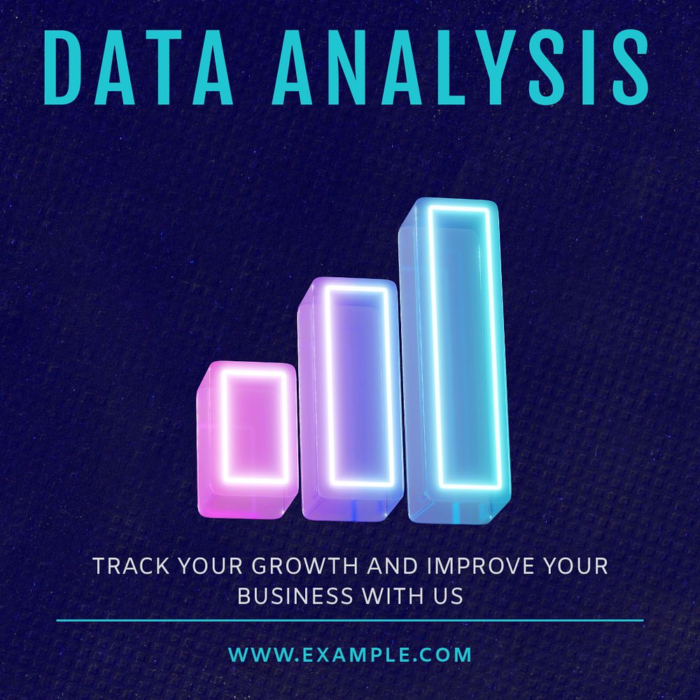 Data analysis Instagram post template, editable text