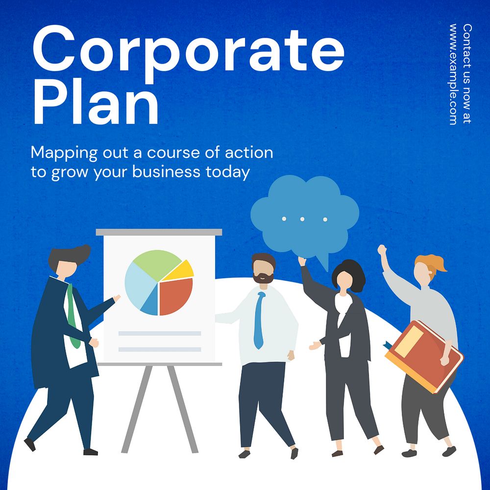 Corporate plan Instagram post template, editable text