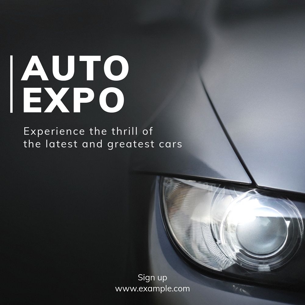 Car expo Instagram post template, editable text