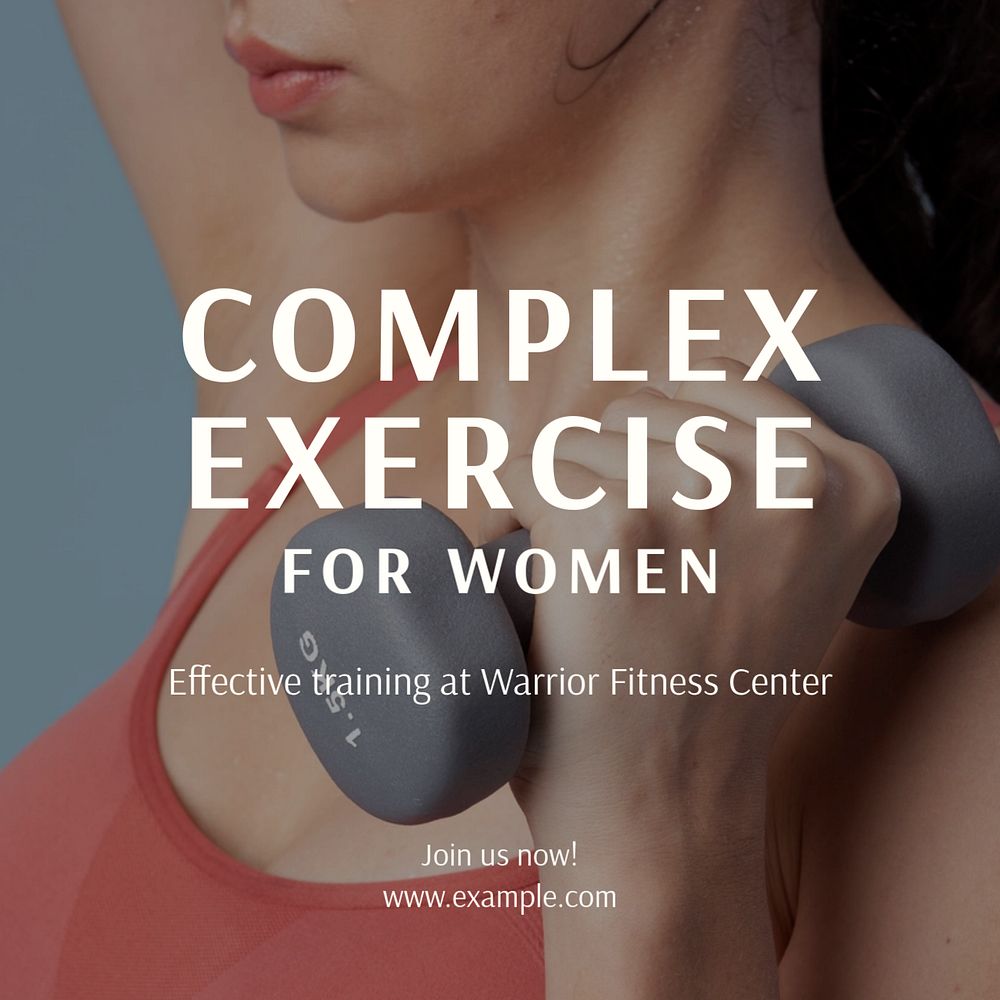 Complex exercise Instagram post template, editable text