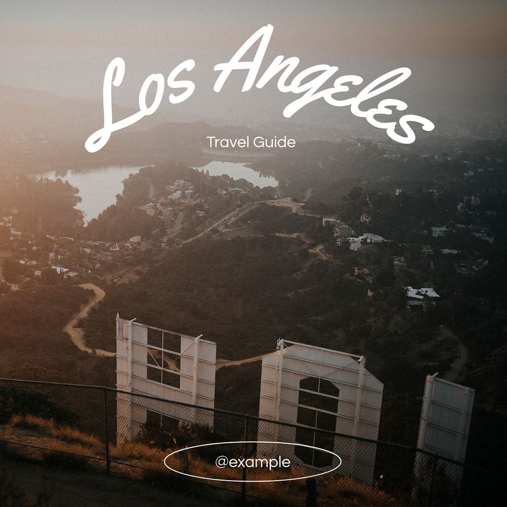 Los Angeles Instagram post template, editable text