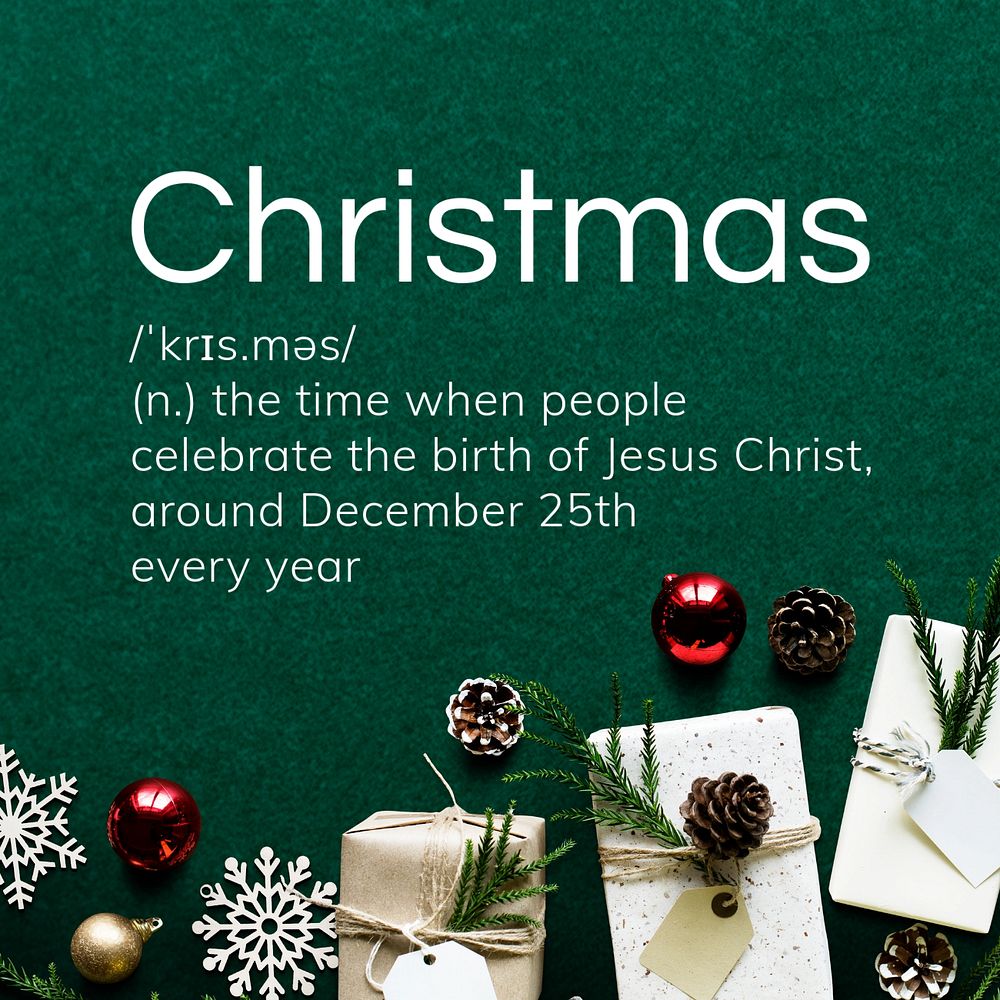 Christmas Instagram post template, editable text