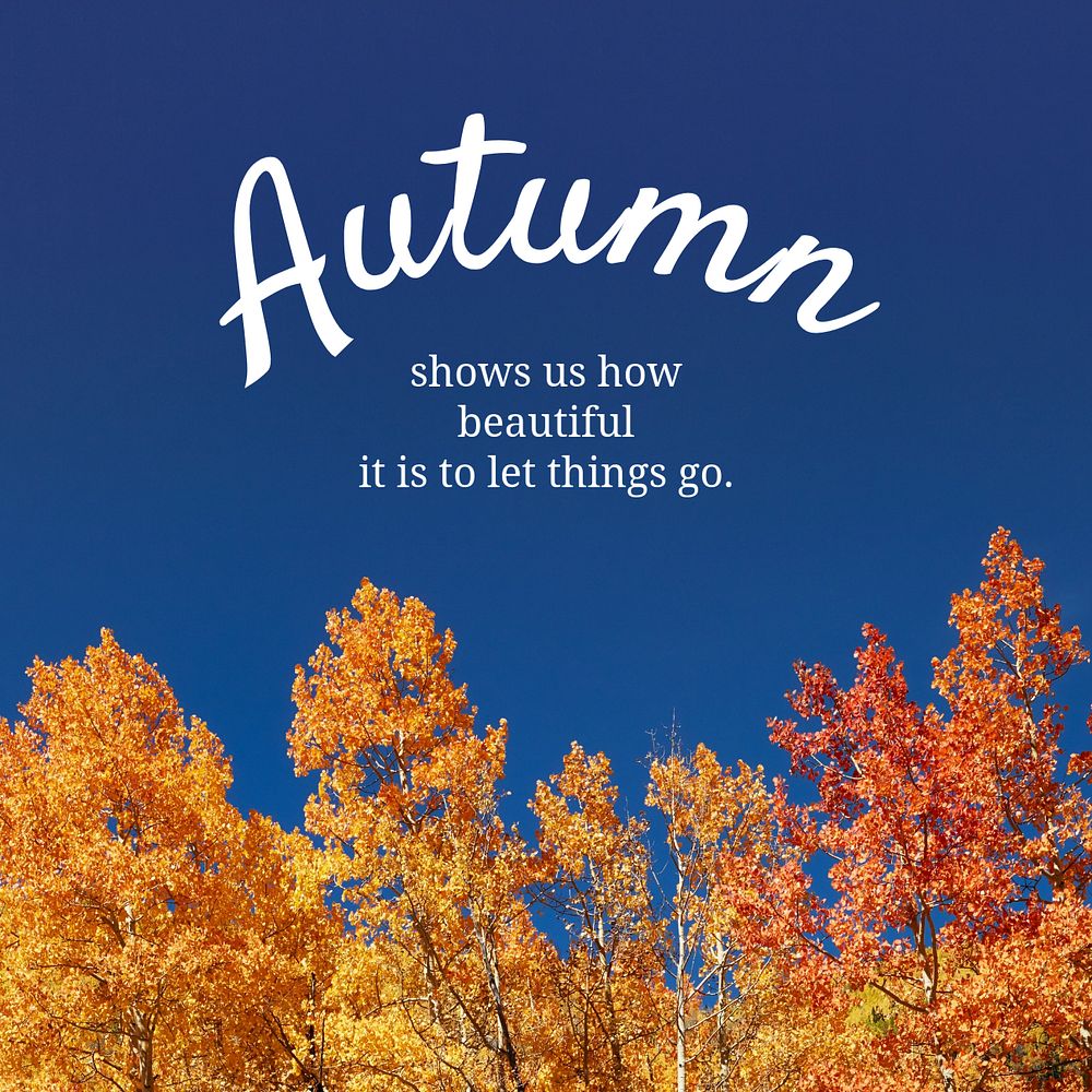 Autumn quote Instagram post template, editable text